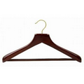 Contoured Deluxe Wooden Suit Hanger (Walnut)